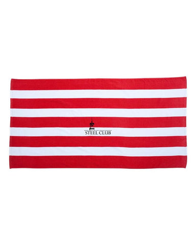 Premium Cabana Striped Terry Velour Beach Towel