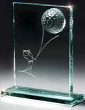 Glass Golf Ball on Jade Award on Base