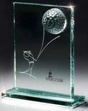 Glass Golf Ball on Jade Award on Base